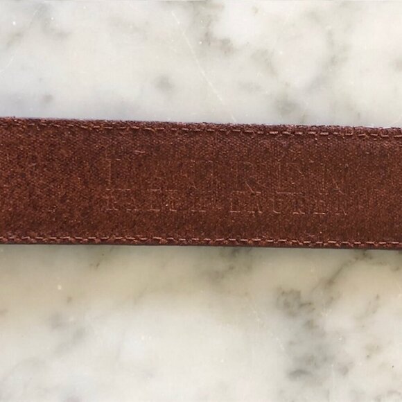 RALPH LAUREN Brown Leather Belt Silver Tone Buckle NWOT - Picture 11 of 16